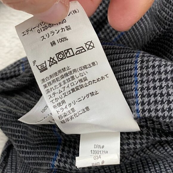 Eddie Bauer Men's Shirt S Classic Fit Gray & Blue Plaid Long-Sleeve Button-Up - Picture 9 of 11